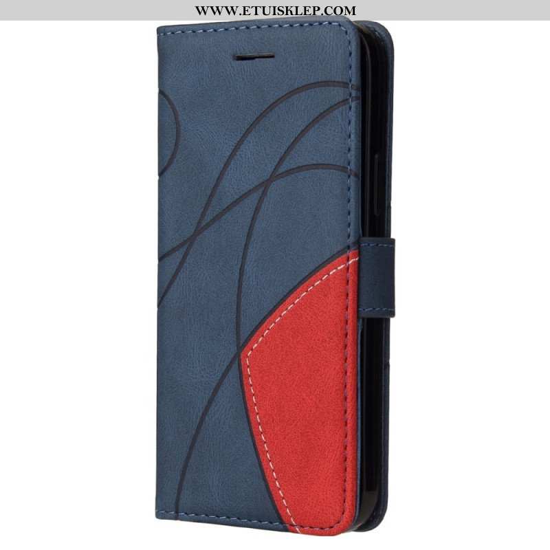 Etui Folio do Samsung Galaxy S23 5G z Łańcuch Dwukolorowy Pasek